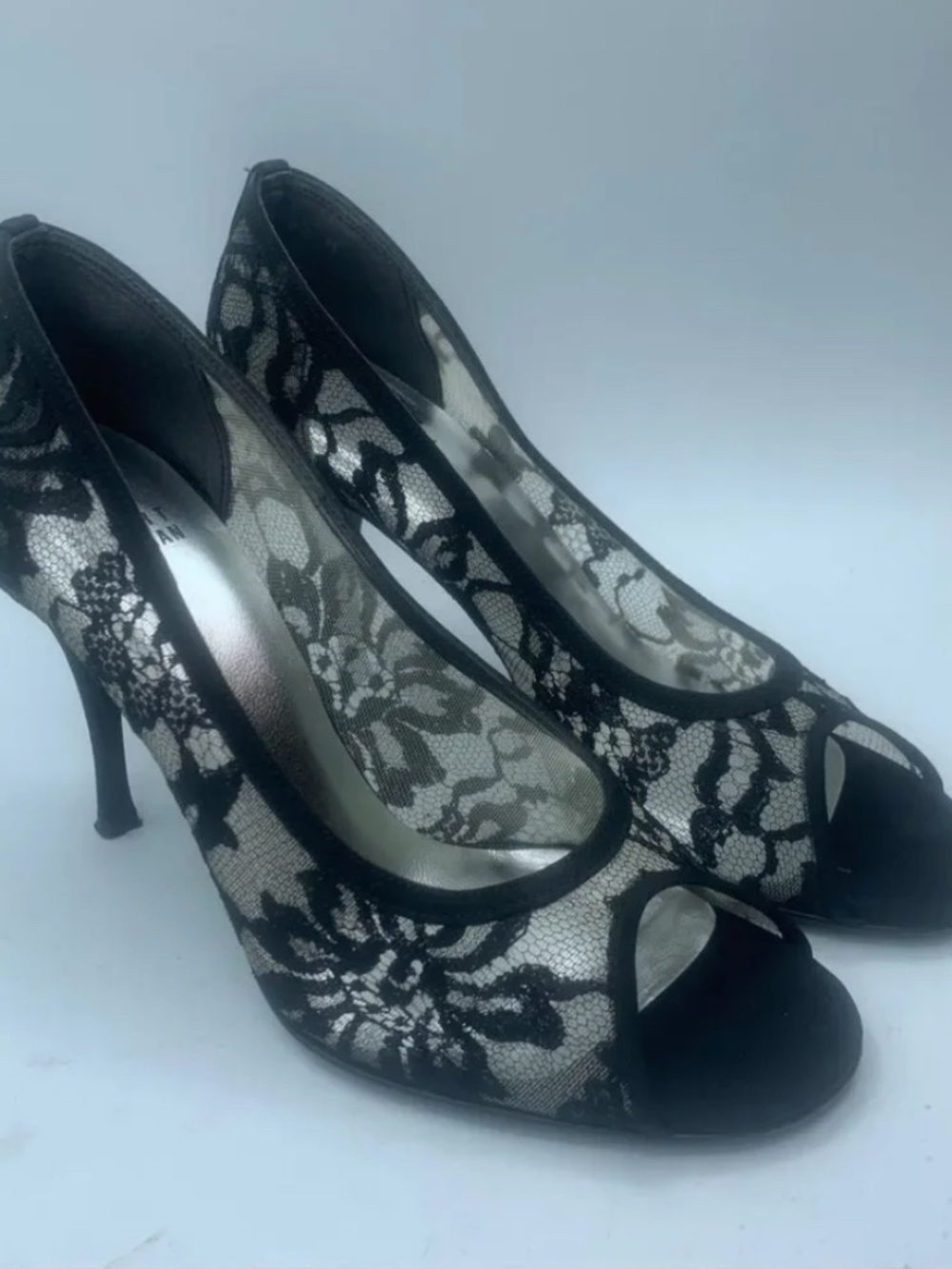 Stuart Weitzman Lingerie Black Guipure Lace Heels